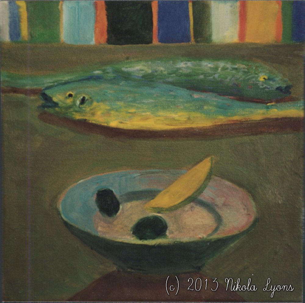 Nikola Lyons: Fish In Green And Blue Mood
